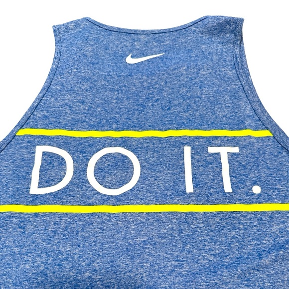 Nike Dri Fit Sleeveless Tank Size Medium Heathered Blue Relaxed Fit - Picture 6 of 11